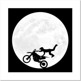 Biker Silhouette in Full Moon Posters and Art